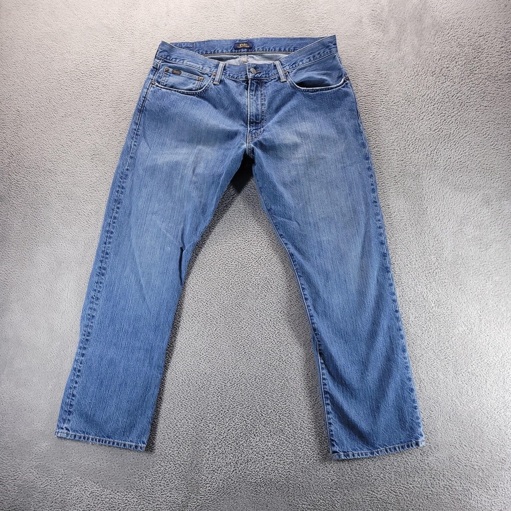 Polo Ralph Lauren Jeans Mens 35x30 Blue Hampton Relaxed Straight Preppy
